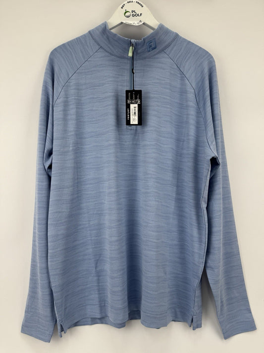 FootJoy Golf Wave Jacquard Chill-Out Zip Pullover Men's Size XL Blue Jay/330410
