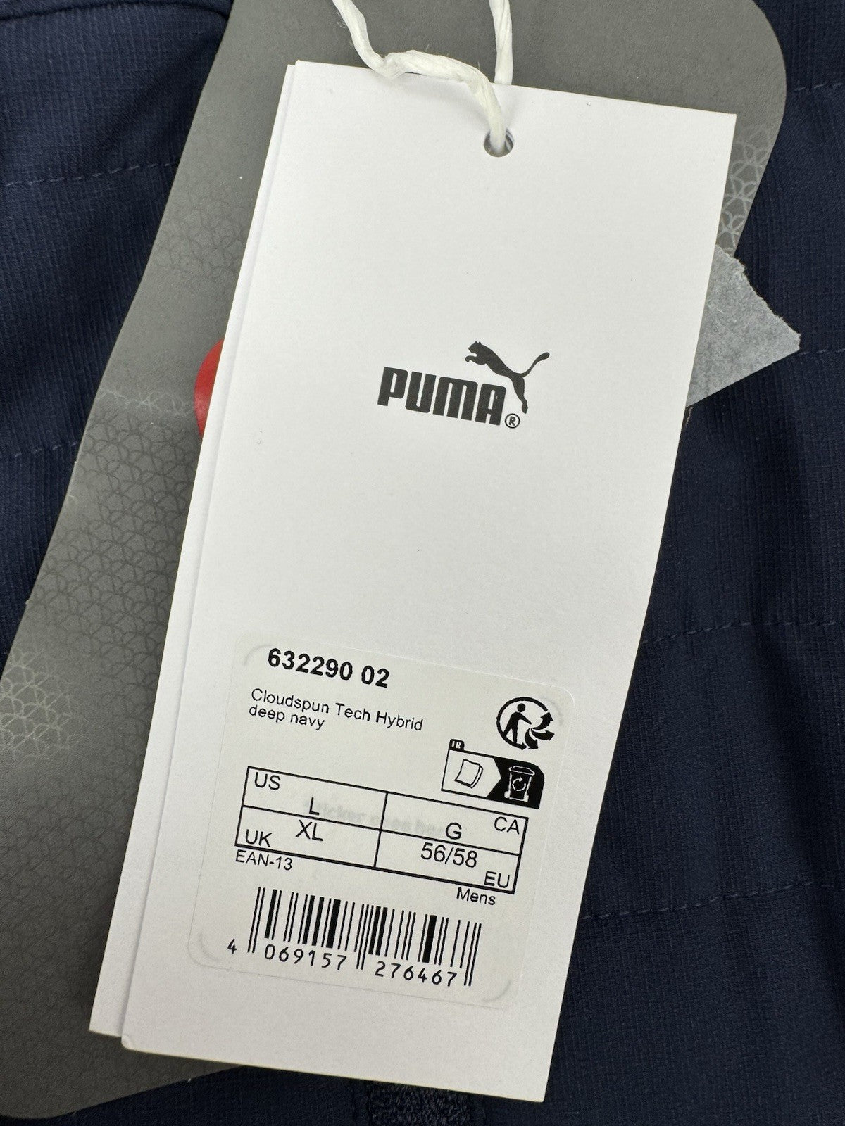 Puma Cloudspun Tech Hybrid Jacket Men's XL Deep Navy Light Blue Full Zip/3540810