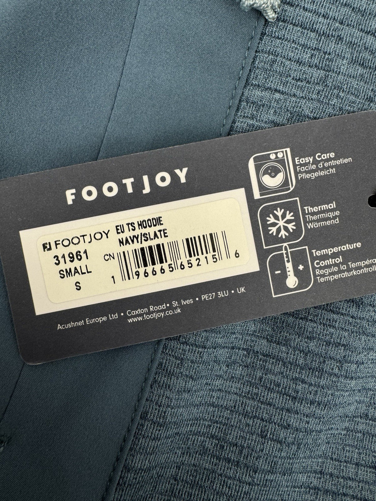 FootJoy Thermo Series Size Small Men's Golf Pullover Hoodie Navy Slate/330039