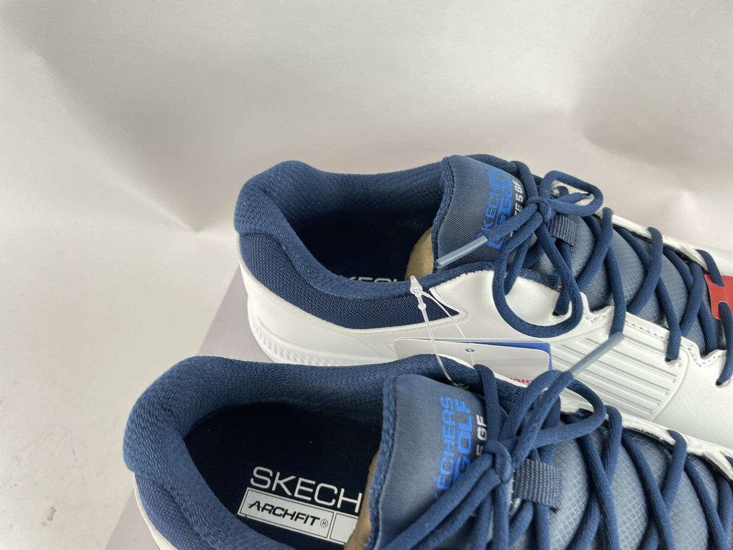 Skechers Elite 5 GF Golf Shoes Arch Fit UK 7 /Waterproof /White/Blue /Brand New4