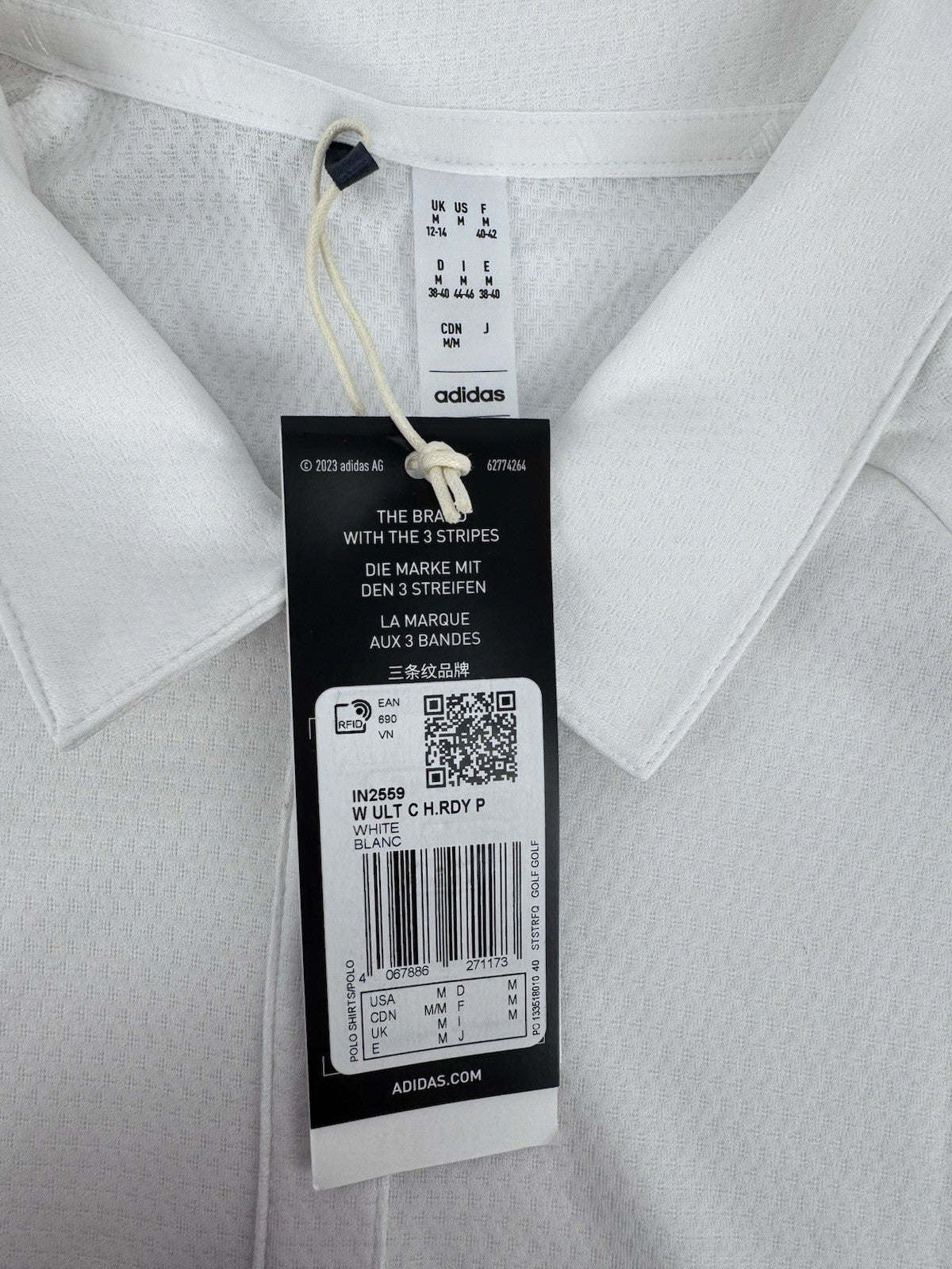 adidas Women’s Ultimate365 HEAT.RDY White Golf Polo Shirt Size Medium/ 318006