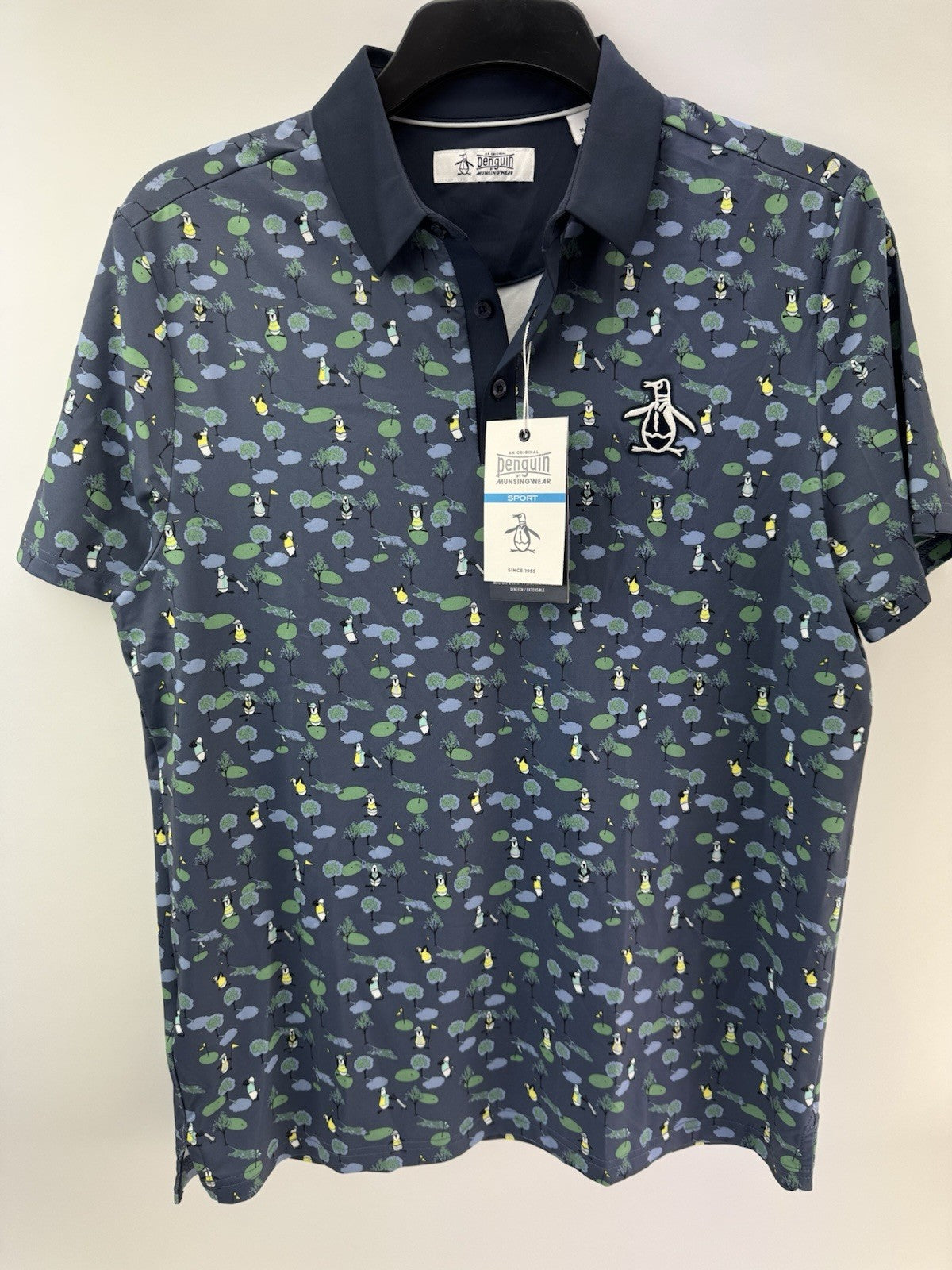 Original Penguin Mens Polo Pete N The Course Print UK Medium /New /252530