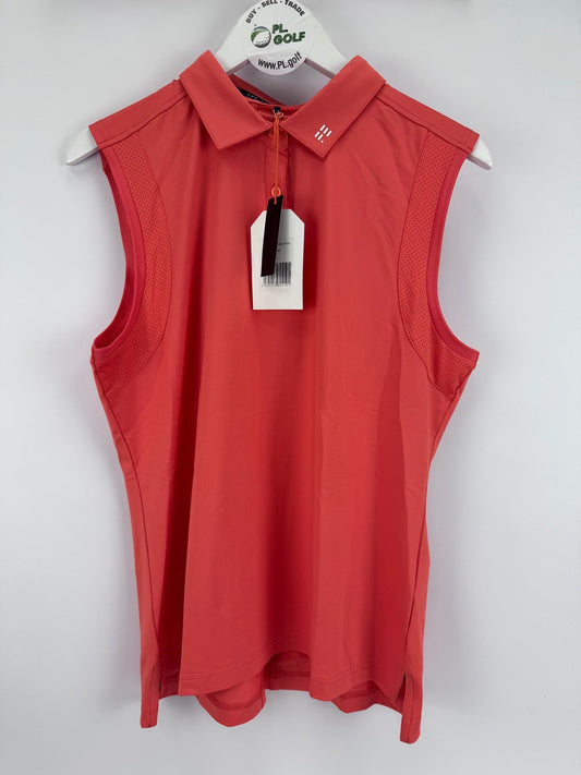 Forelson Stow Sleeveless Polo Women's XL Coral Golf Shirt Athletic Active/317960
