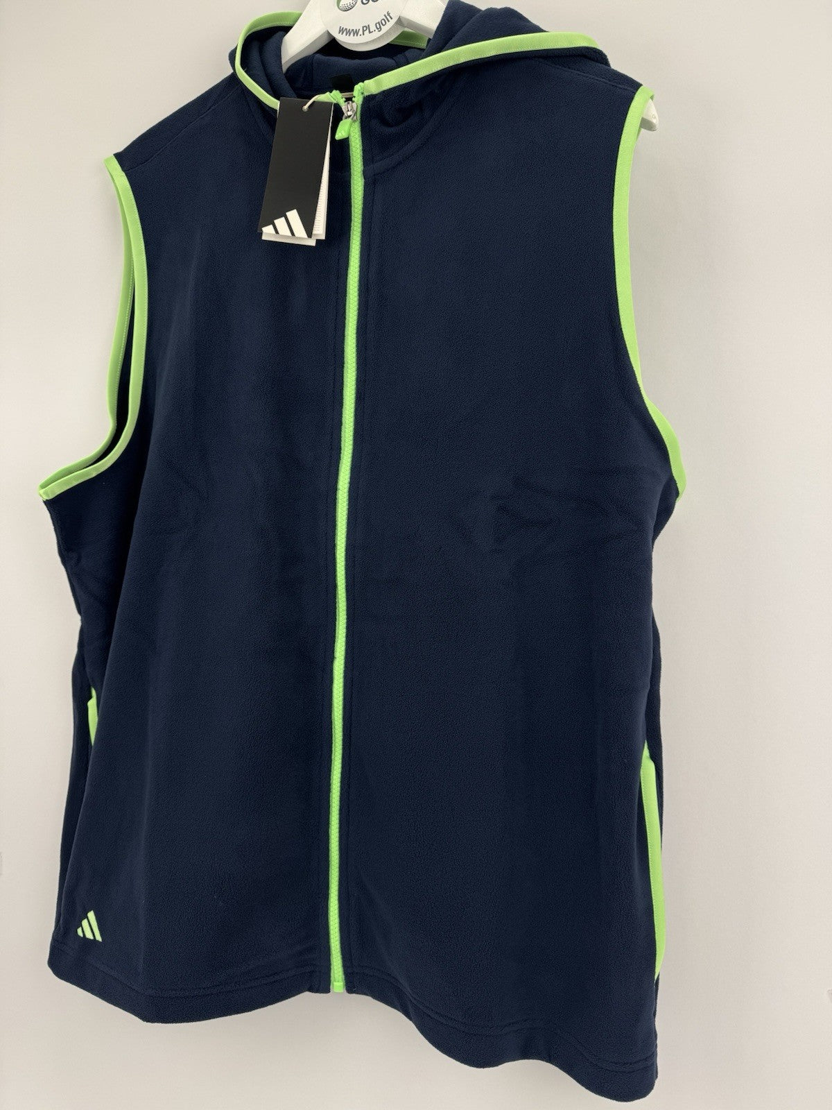 Adidas JL5328 Ultimate365 Fleece Hoodie Vest Men's Size Large Navy Green/327273