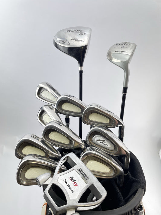 Mens Golf Package Set 12 Clubs Regular Flex /Right /New Grips /Cart Bag /289820