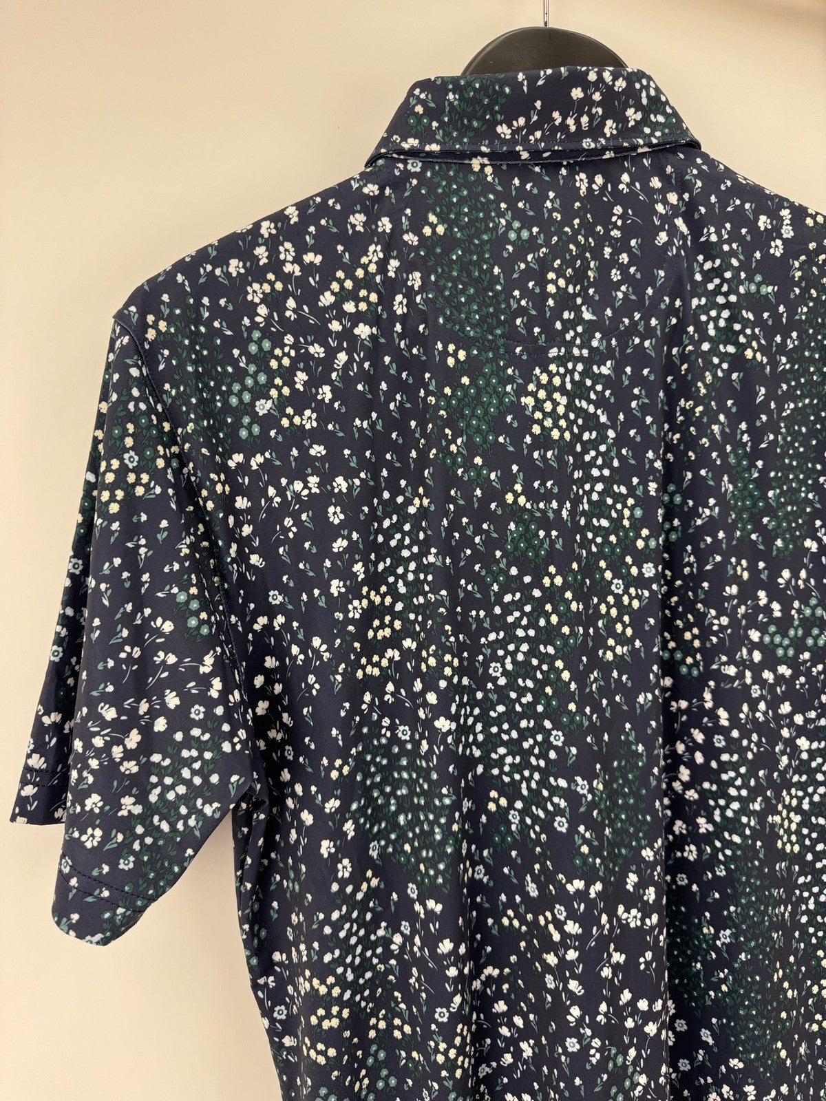 Puma Cloudspun Garden Short Sleeve Polo Mens Size Medium Navy Floral Print/354147