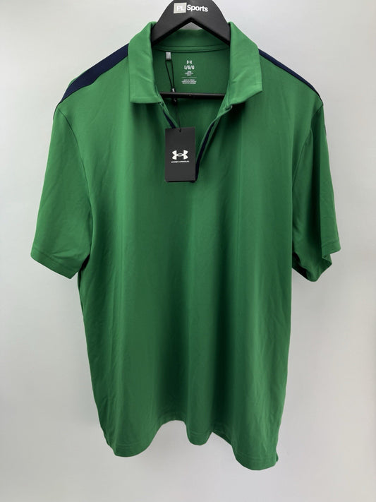 Under Armour Golf Drive Zip Polo Shirt Black UK Large /Green /New /286670