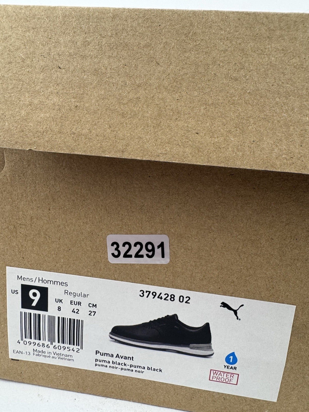 Puma Avant Golf Shoes Men's Size UK 8 Waterproof Black Premium/322919