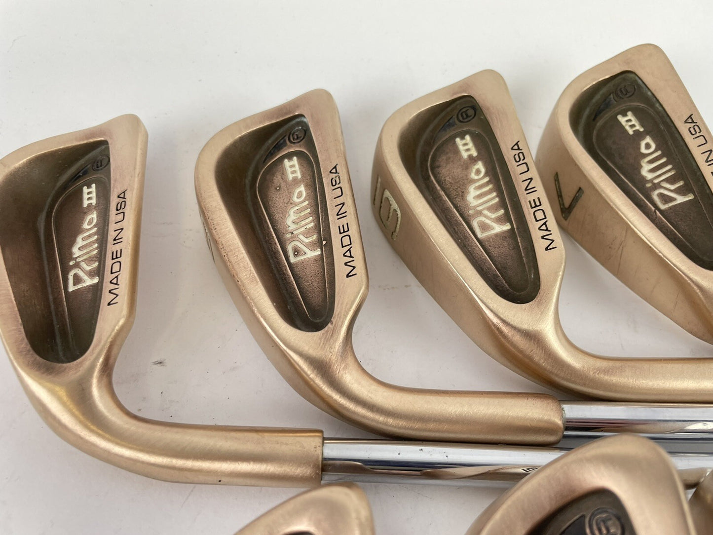 Prima III Golf Copper Irons Made In USA 4-PW Regular Steel /Left /New Grips/62974