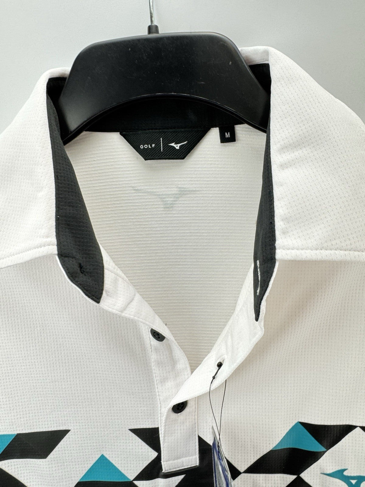 Mizuno Golf Mens Polo Shirt Checker /White /UK Medium /New /234248