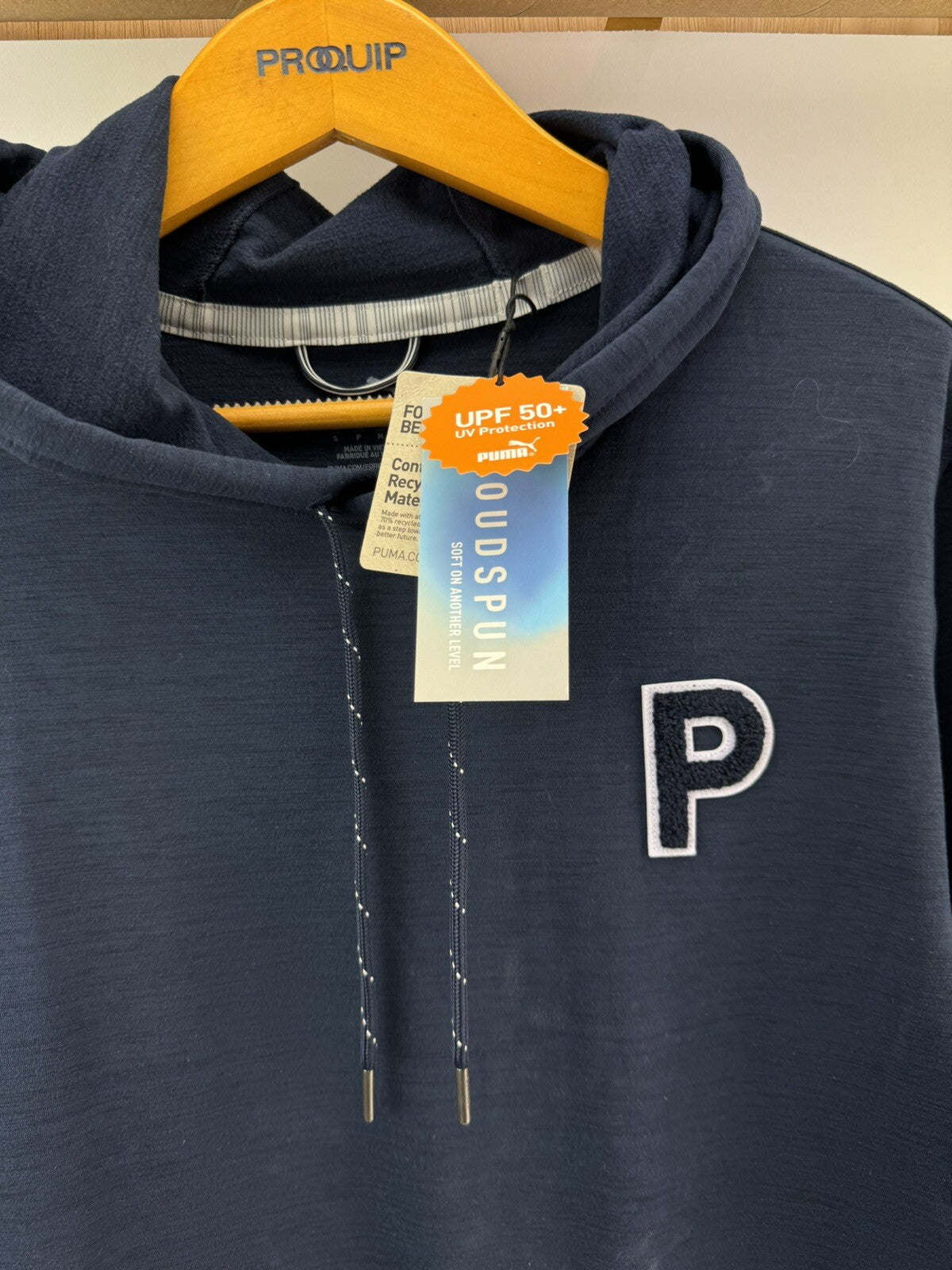 Puma Golf Mens Hoodie Cloudspun Patch UK Medium /Navy /New /207634