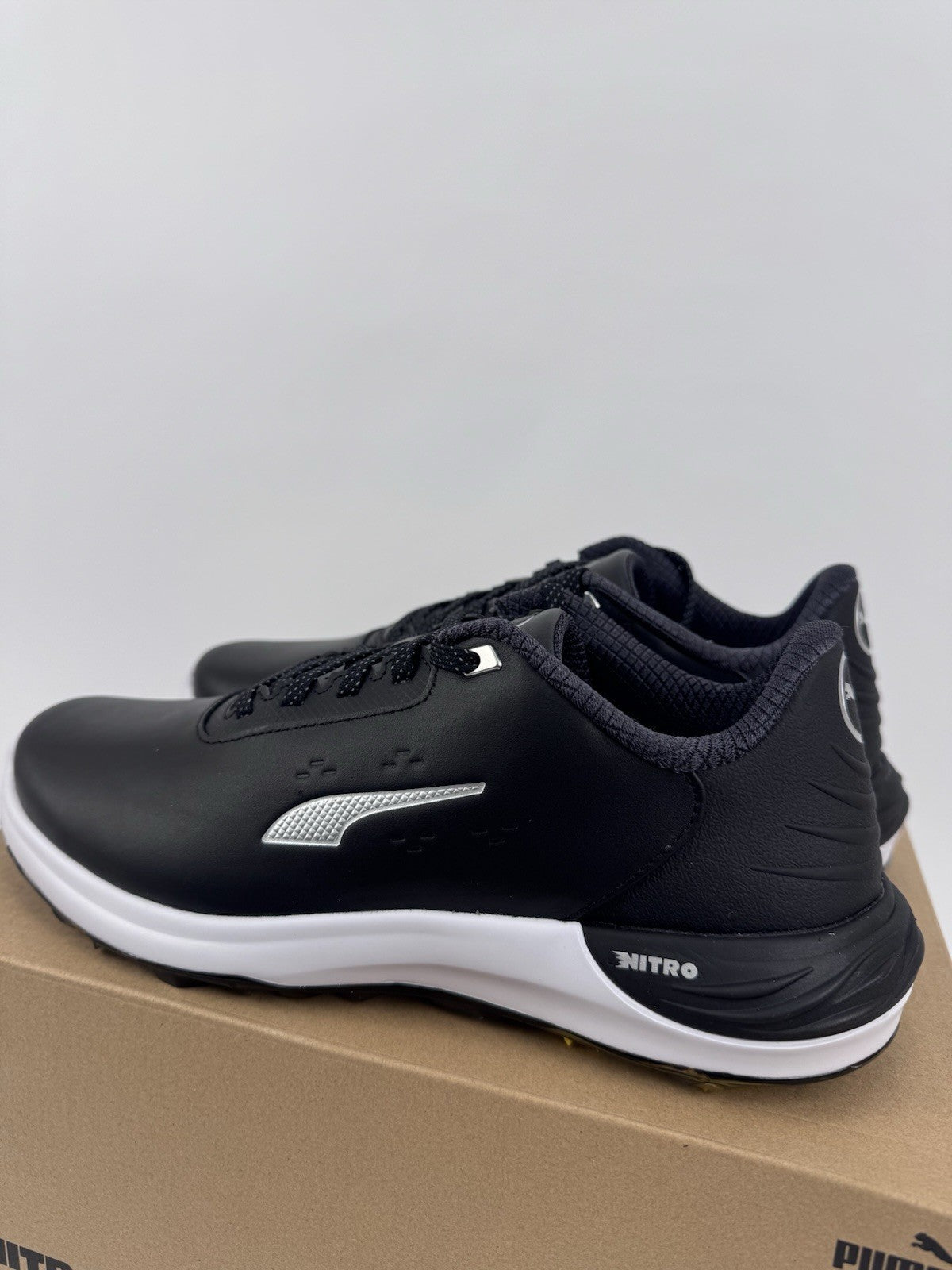 Puma Phantomcat Nitro Men's Golf Shoes Size UK 8 Black Silver Yellow/320212