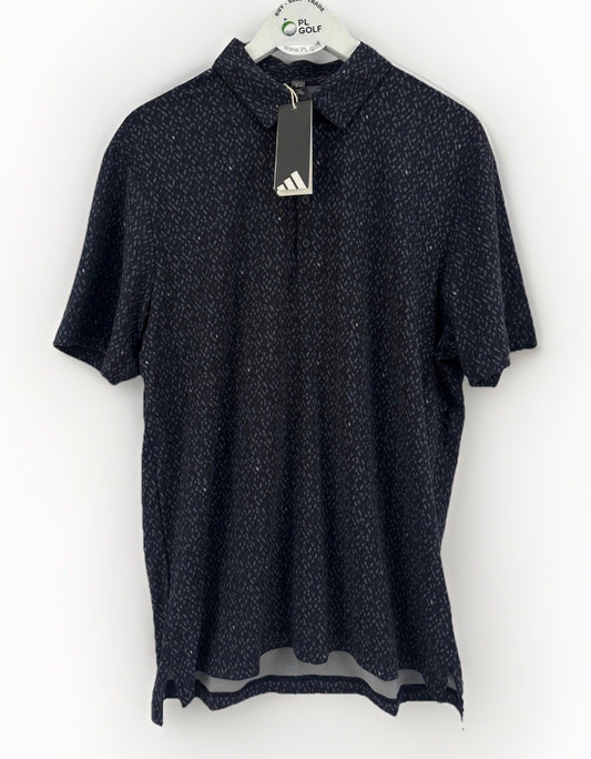 Adidas Ultimate365 Micro Argyle Print Polo Shirt Men's Large Black/329400