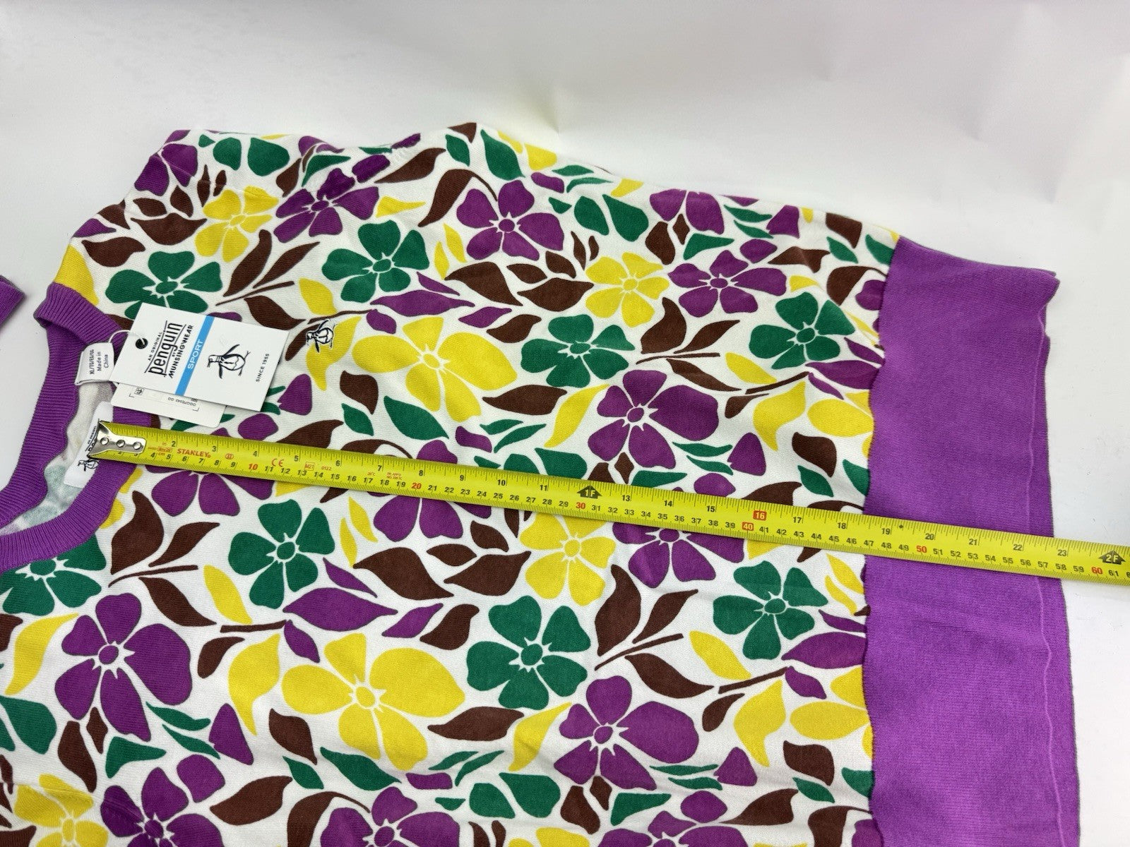 Penguin Golf Ladies Pullover Printed Floral Purple Cactus UK XL /New /3008610