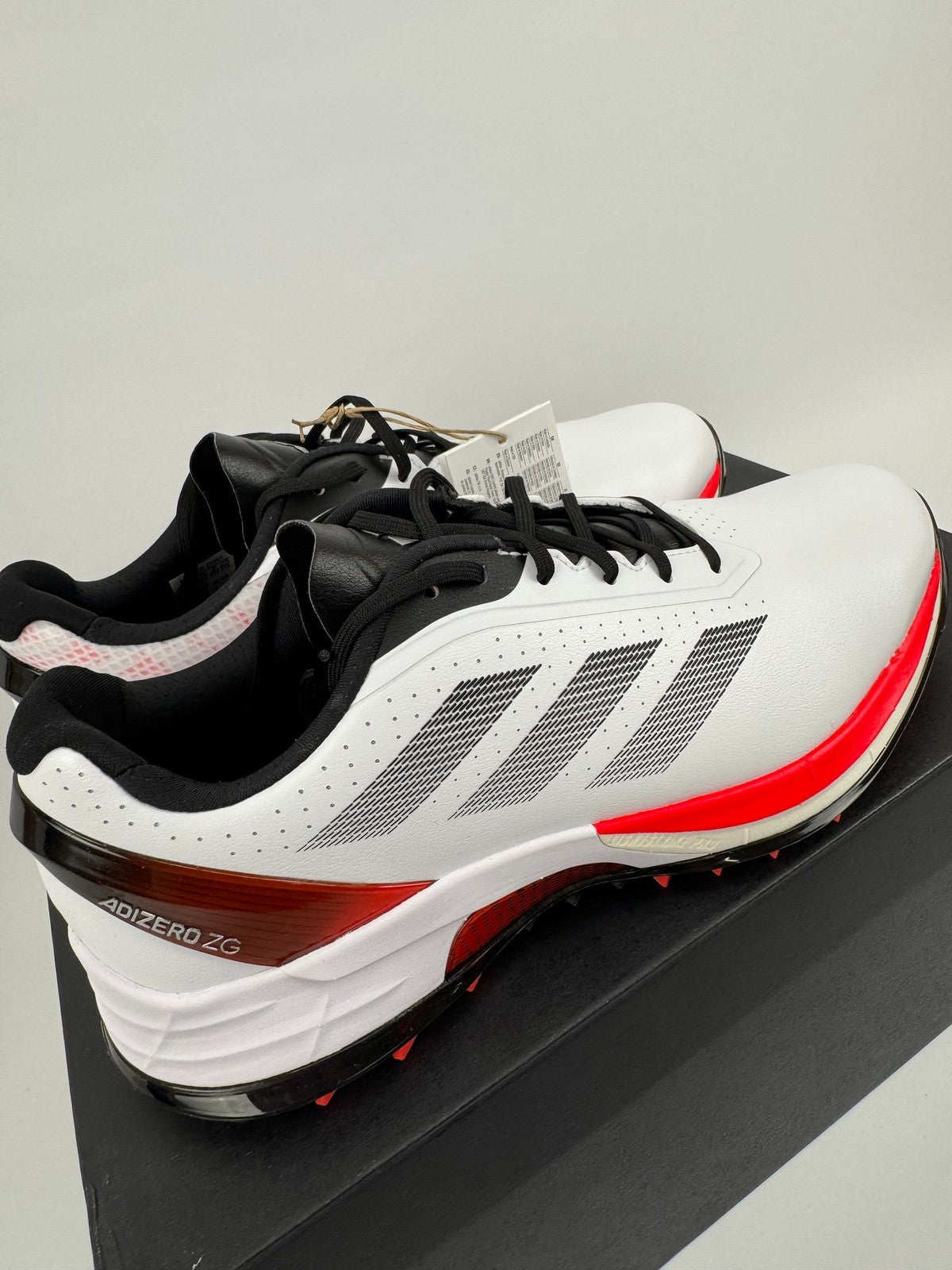 Adidas Adizero ZG Golf Shoes Mens UK 7 White Red Lightweight Comfort/312404