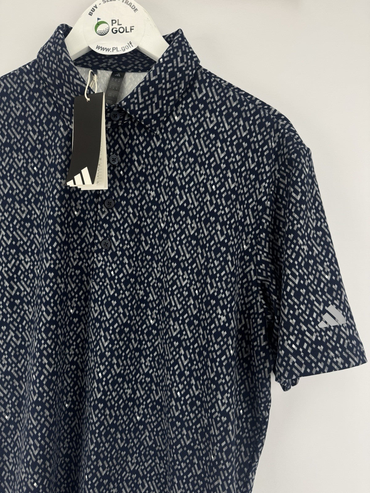 Adidas JL5273 Ultimate365 Micro Argyle Polo Shirt Mens Size Medium Navy/329301