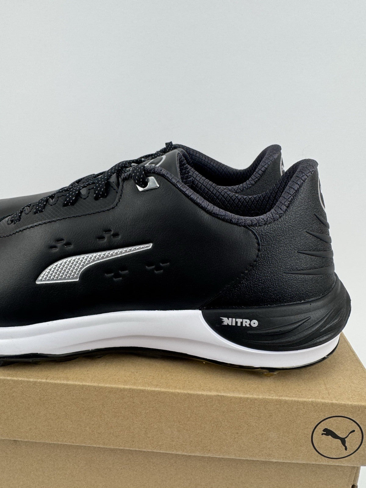 Puma Phantomcat Nitro Men's Golf Shoes Size UK 10 Black Silver Yellow/323421