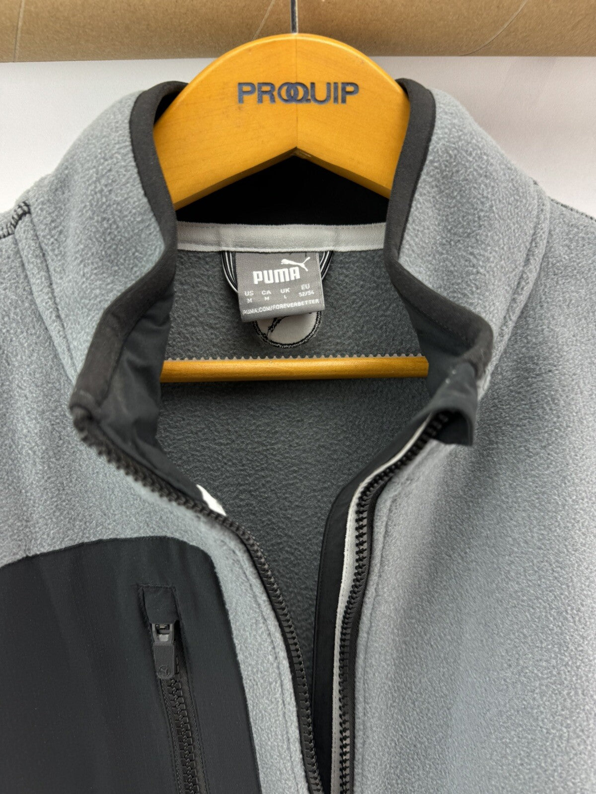 Puma Golf Fleece Pullover 1/4 Zip UK Large /Grey/Black /New /263354