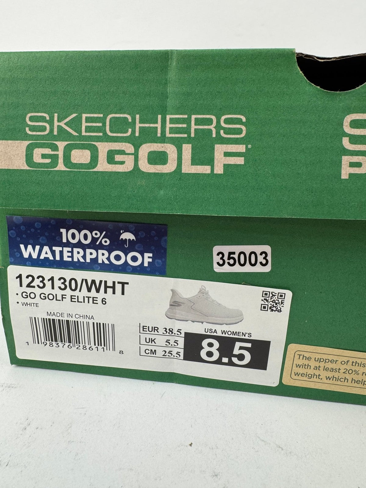 Skechers Go Golf Elite 6 Women's Golf Shoes Size UK 5.5 Waterproof White/350031