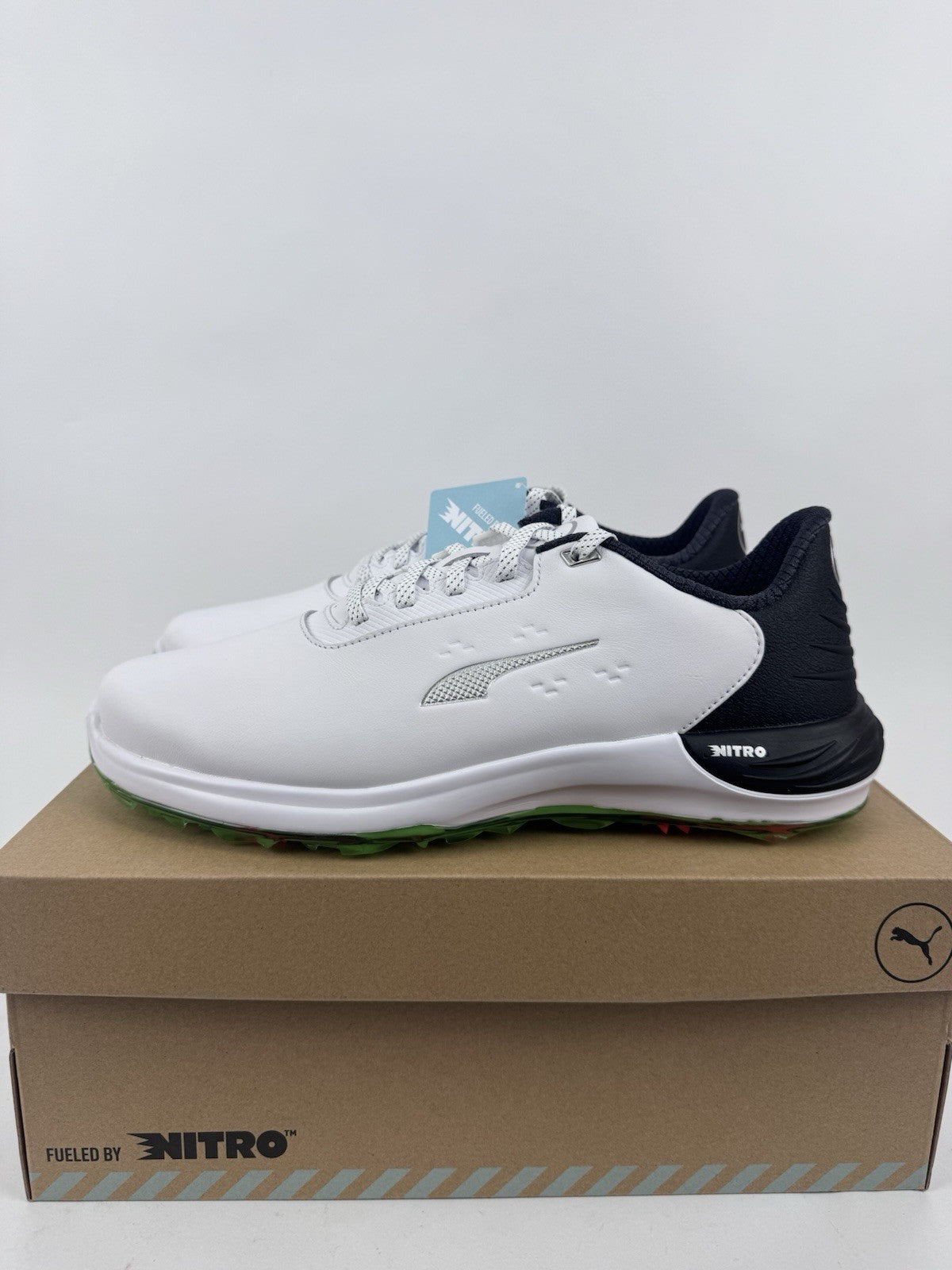 Puma Phantomcat Nitro Men's Golf Shoes Size UK 8.5 White Black Fluro/320350