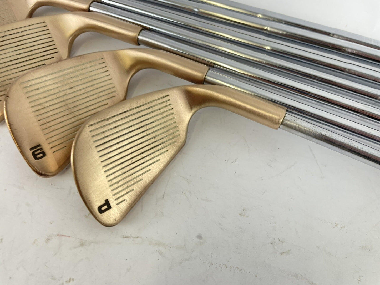Prima III Golf Copper Irons Made In USA 4-PW Regular Steel /Left /New Grips/62979