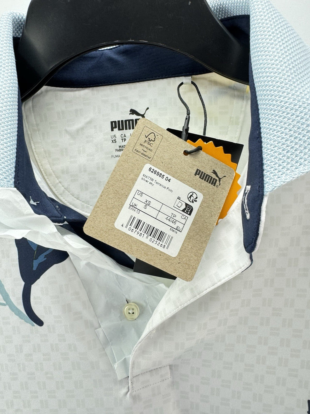 Puma Golf Mens Polo Shirt Mattr Terrance UK Men’s Small /White /New /272266
