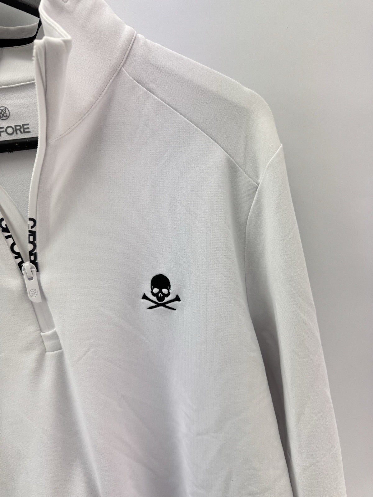 G Fore Golf Pullover 1/4 Zip Brushed Back Tech UK Medium /White /New /286804