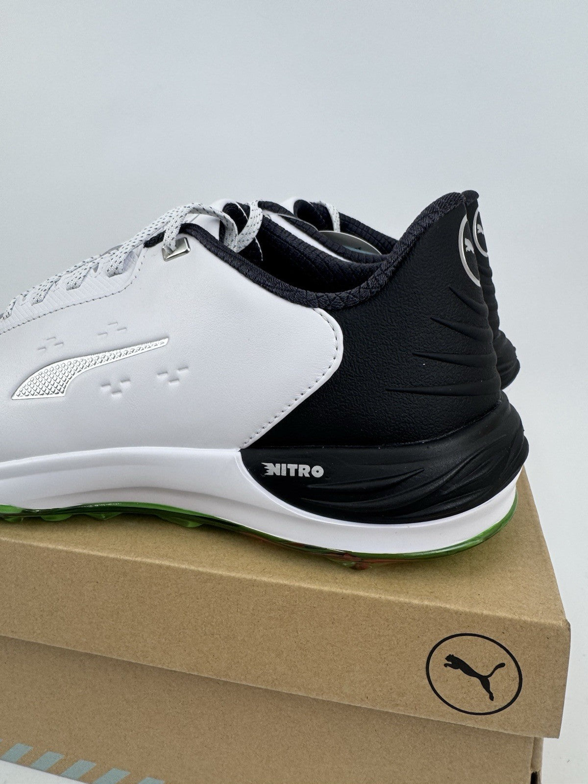 Puma Phantomcat Nitro Men's Golf Shoes Size UK 10 White Black Fluro/320141