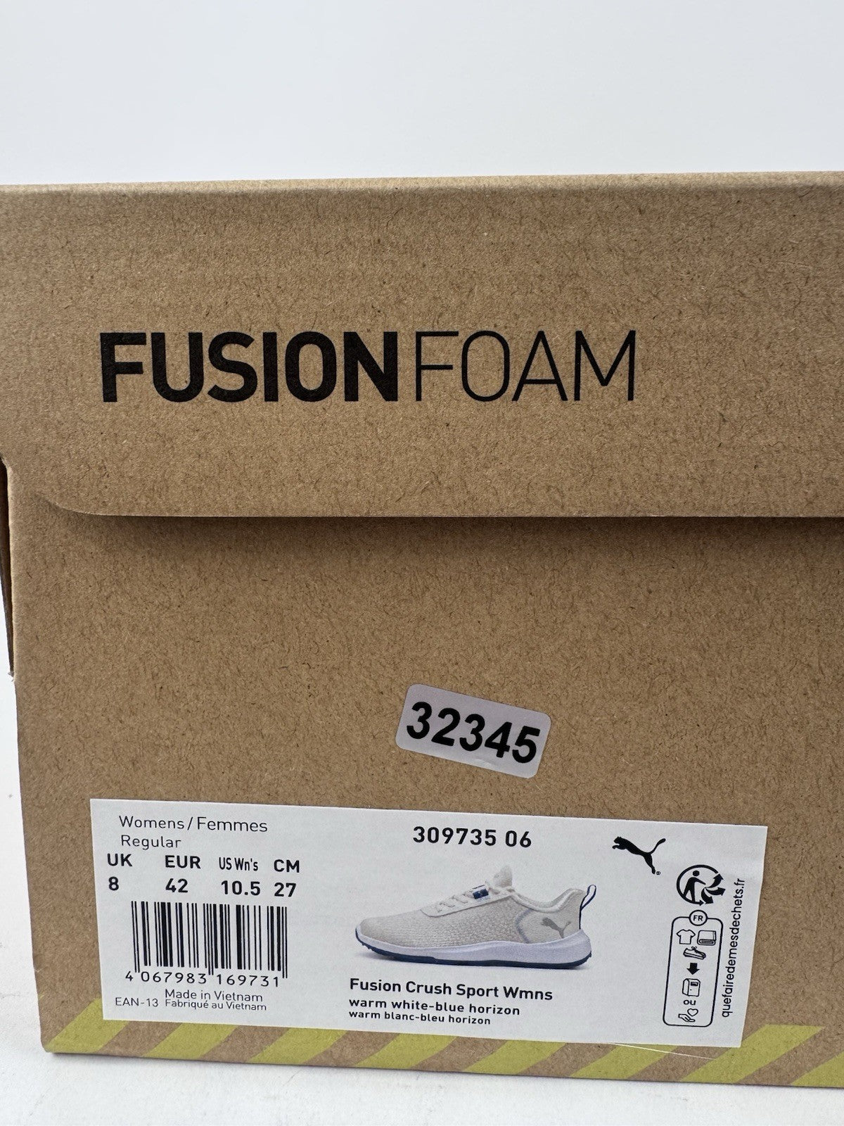 Puma Fusion Crush Sport Women's Trainers Size UK 8 White Blue Breathable/3234511