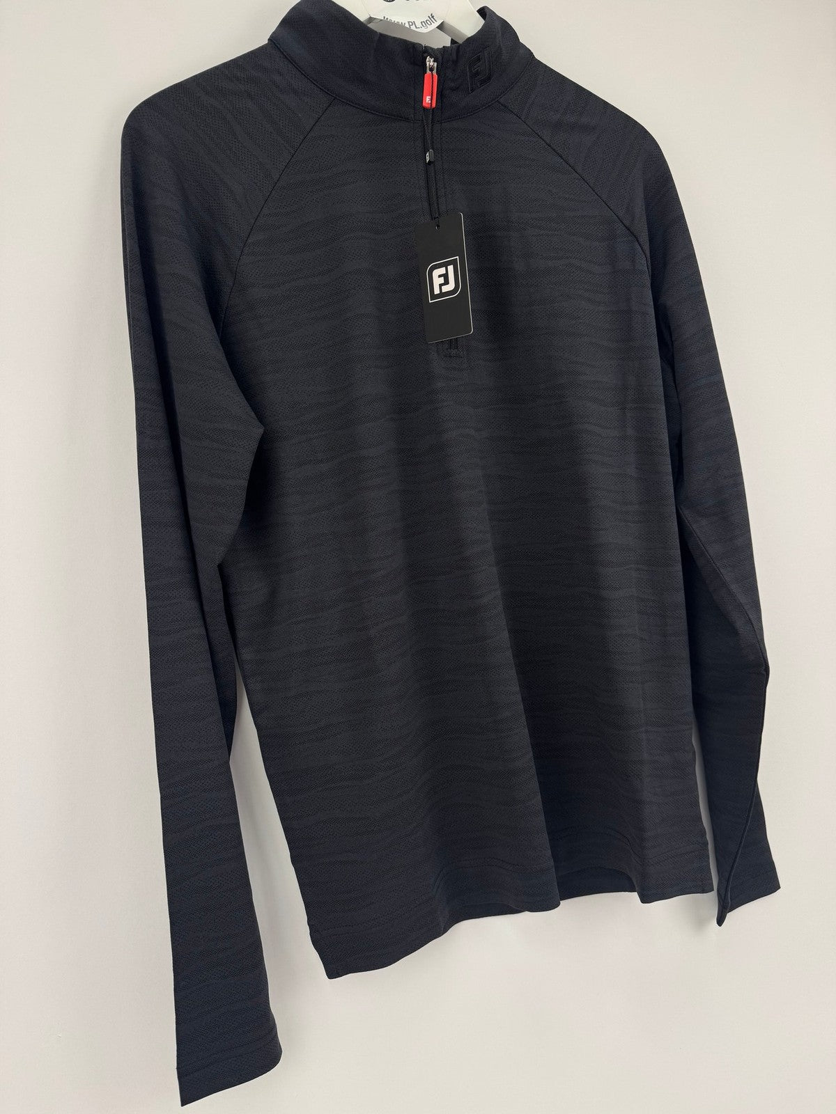 FootJoy Golf Wave Jacquard Chill-Out Zip Pullover Men's Size Medium Black/330694
