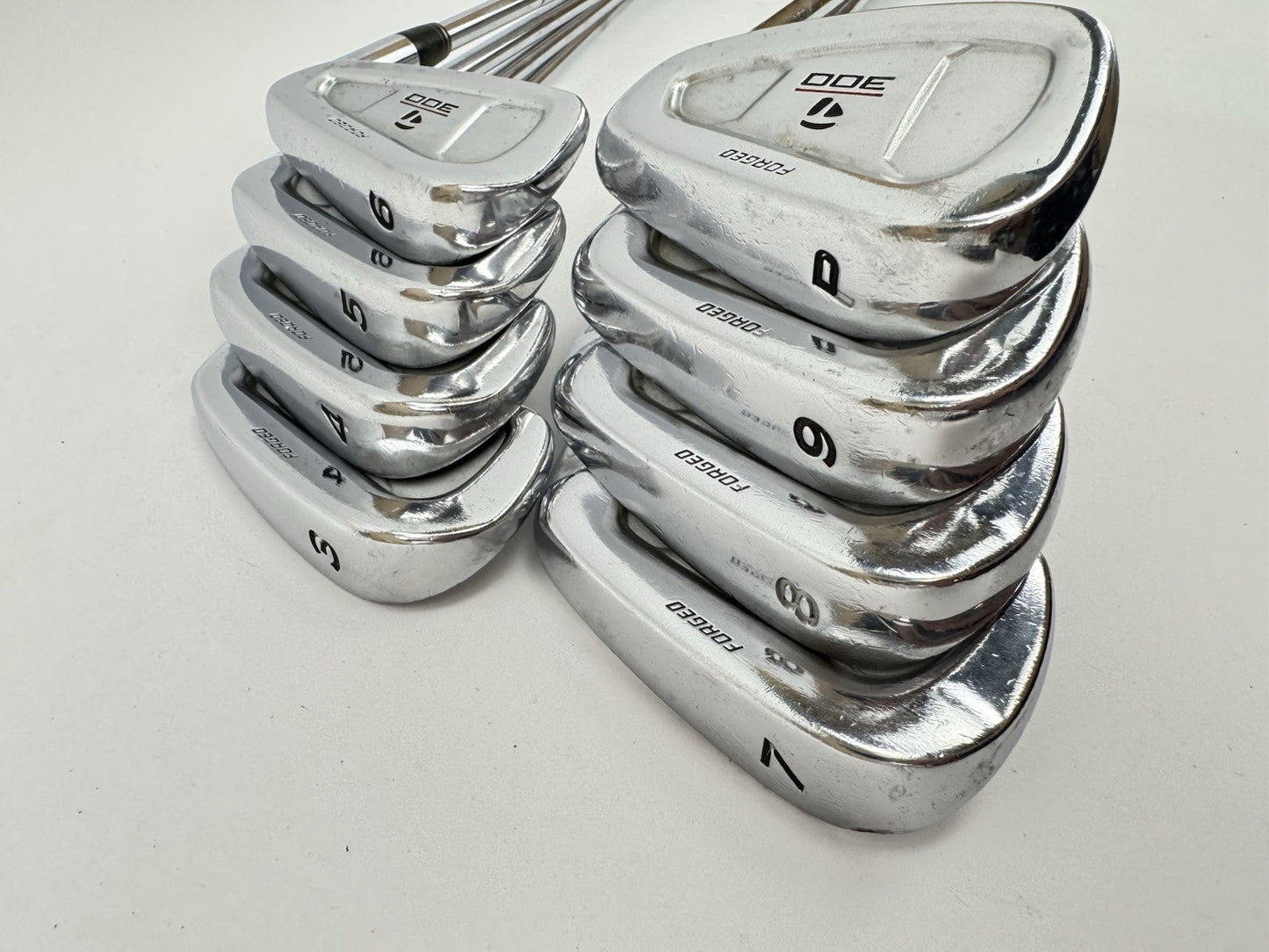 Taylormade 300 Forged Irons 3-PW Rifle 6.5 X Flex Steel +1/2” /New Grips /3432716