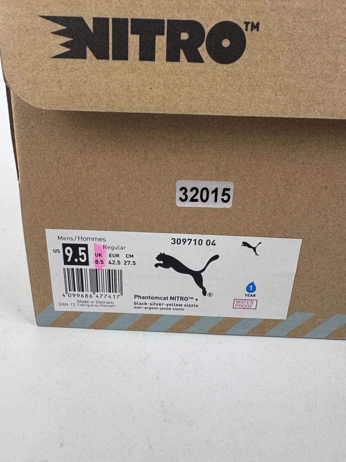 Puma Phantomcat Nitro Men's Golf Shoes Size UK 8.5 Black Silver Yellow/320158