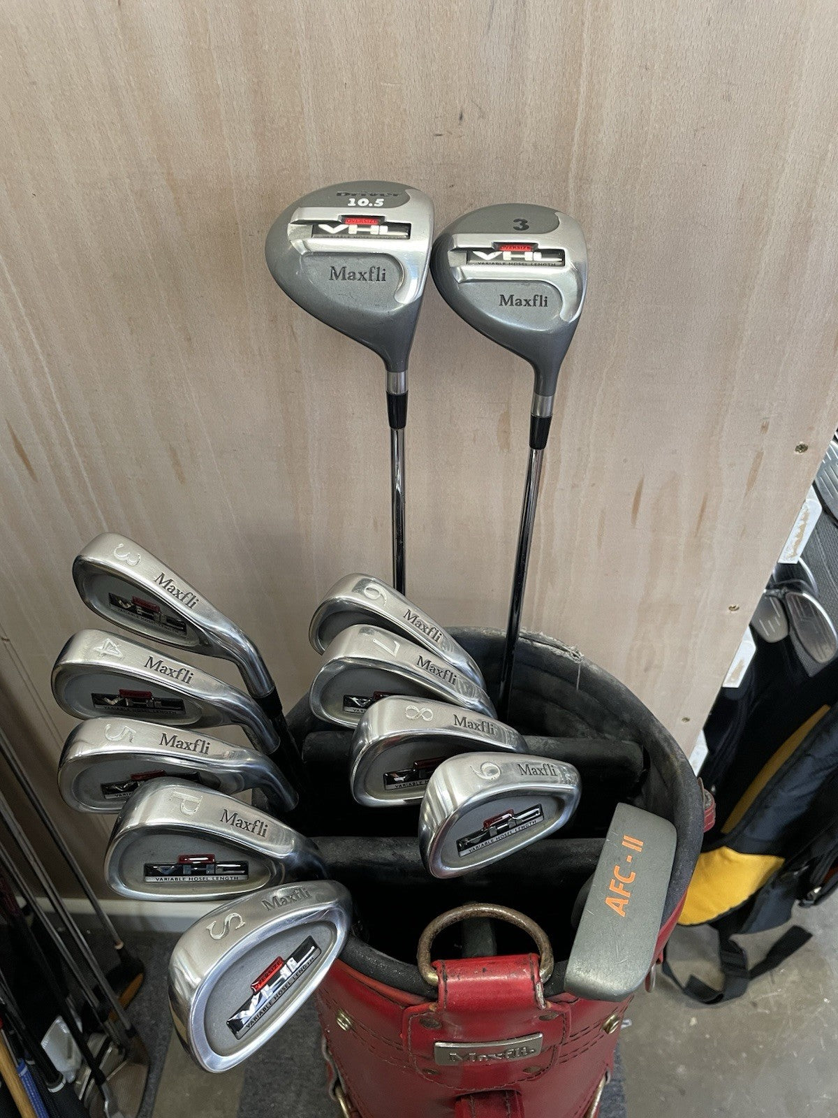 Mens Golf Package Set 12 Clubs Maxfli Regular Steel /Right /New Grips /Cart Bag1