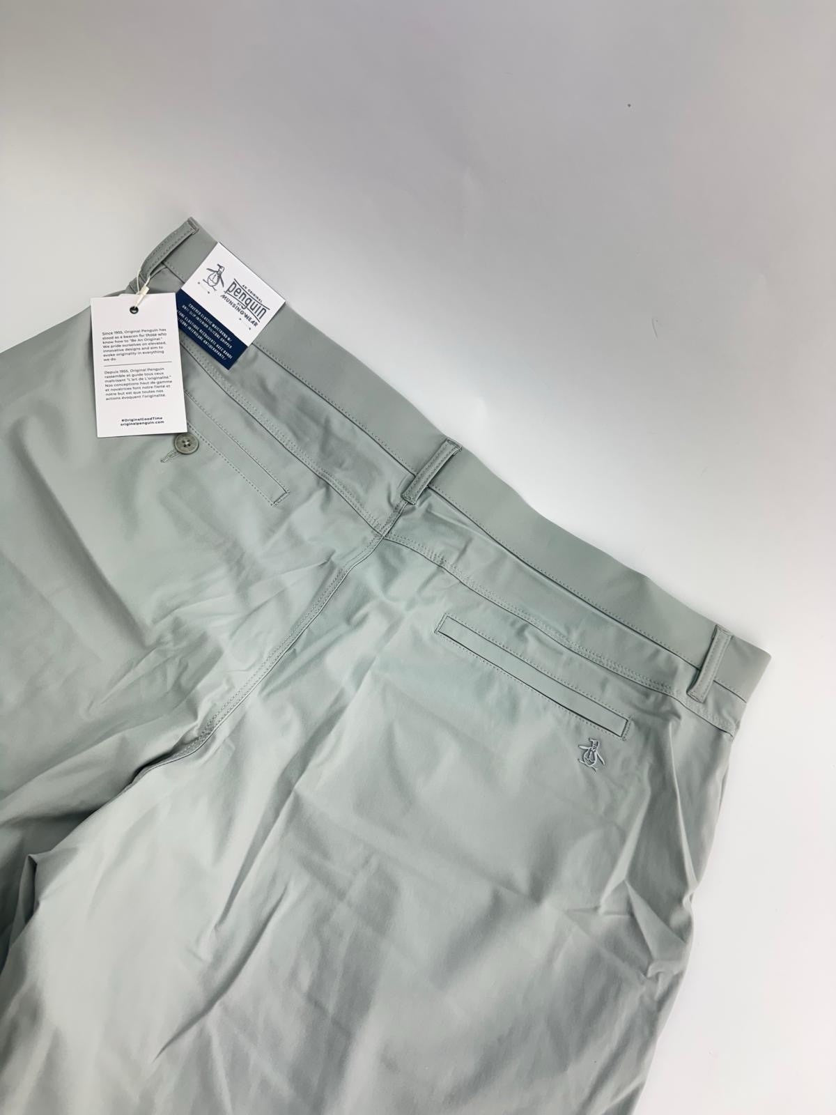 Men’s Original Penguin The Player 9” Golf Shorts Quarry Grey Size 38” New/306397