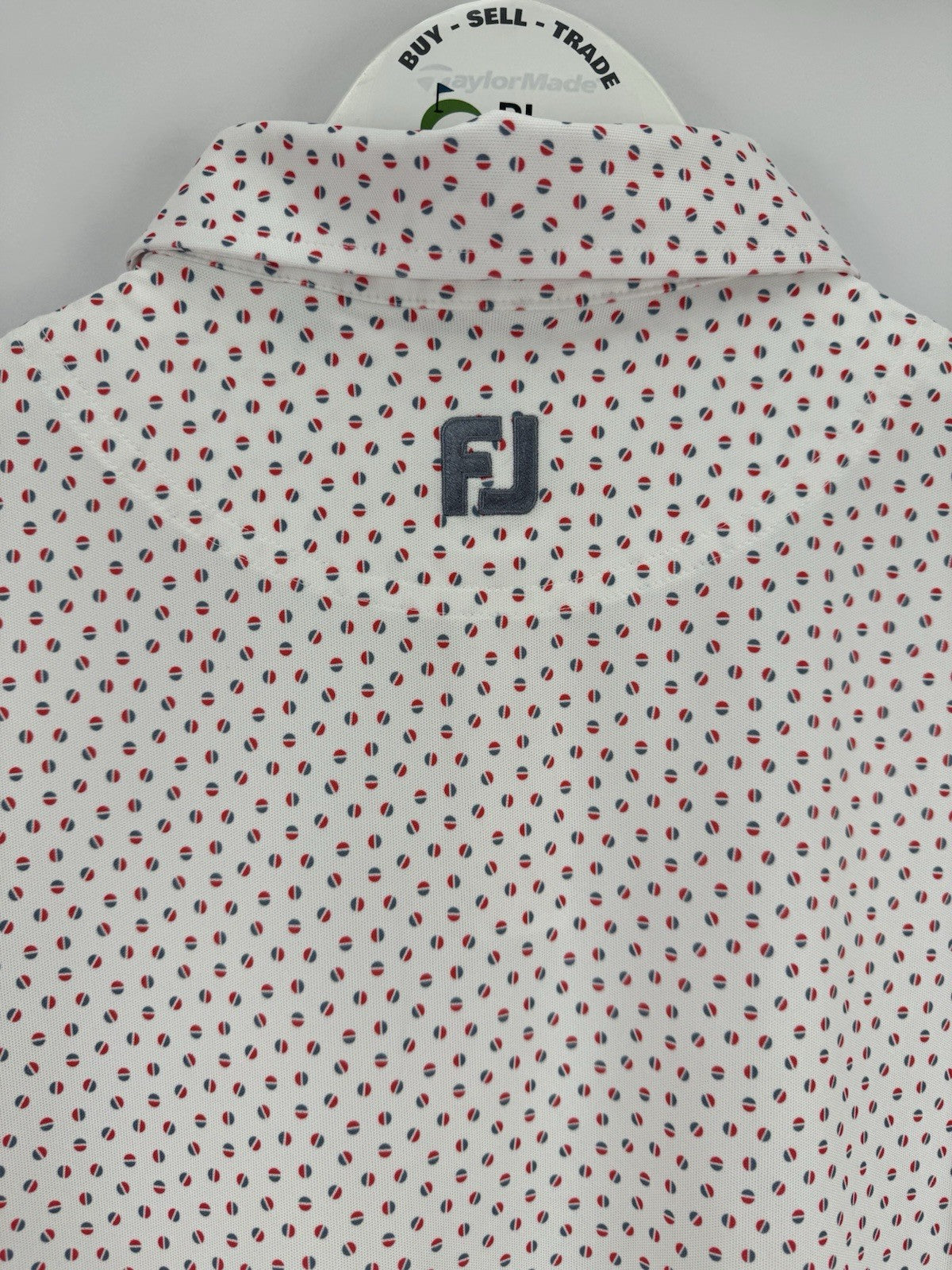 FootJoy Mens Bounce Print Pique Polo Shirt Size Small White Hibiscus Flint/330487
