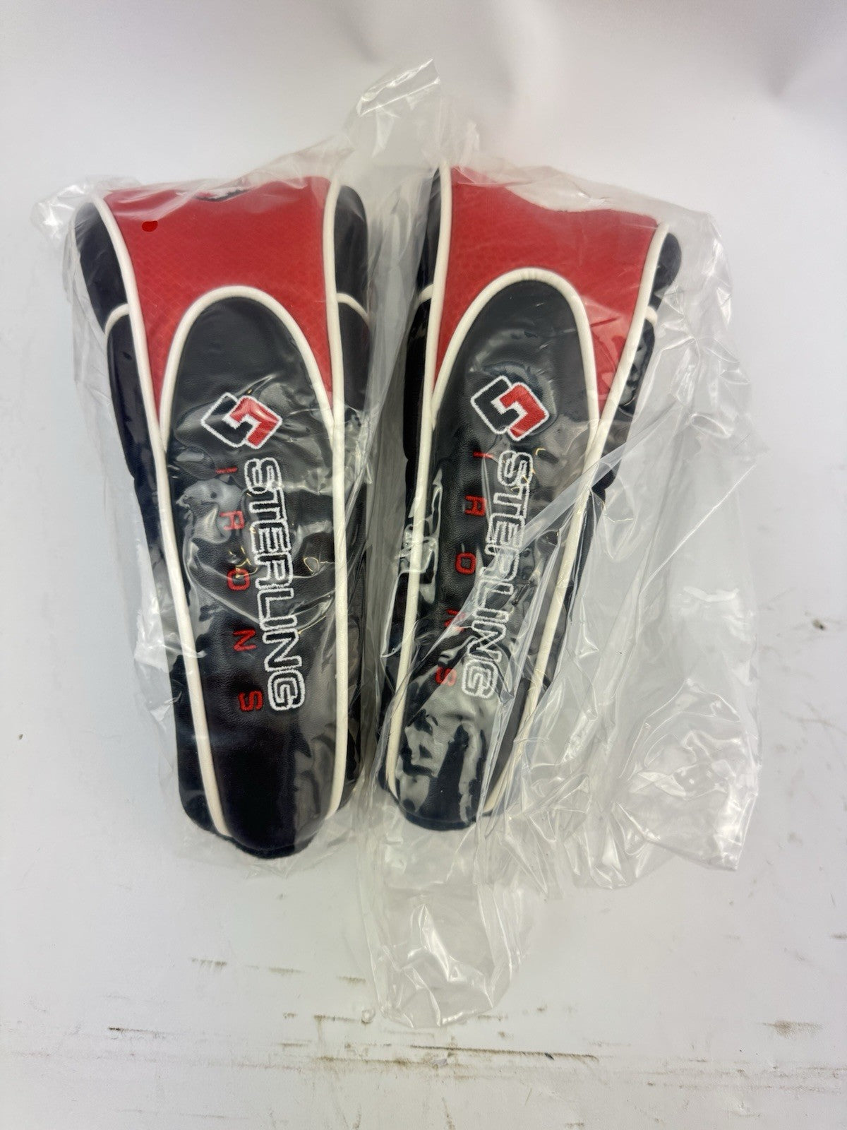 Golf Hybrid Headcover Set (2) Sterling Irons /Black/Red/White /Zip Closer /New0
