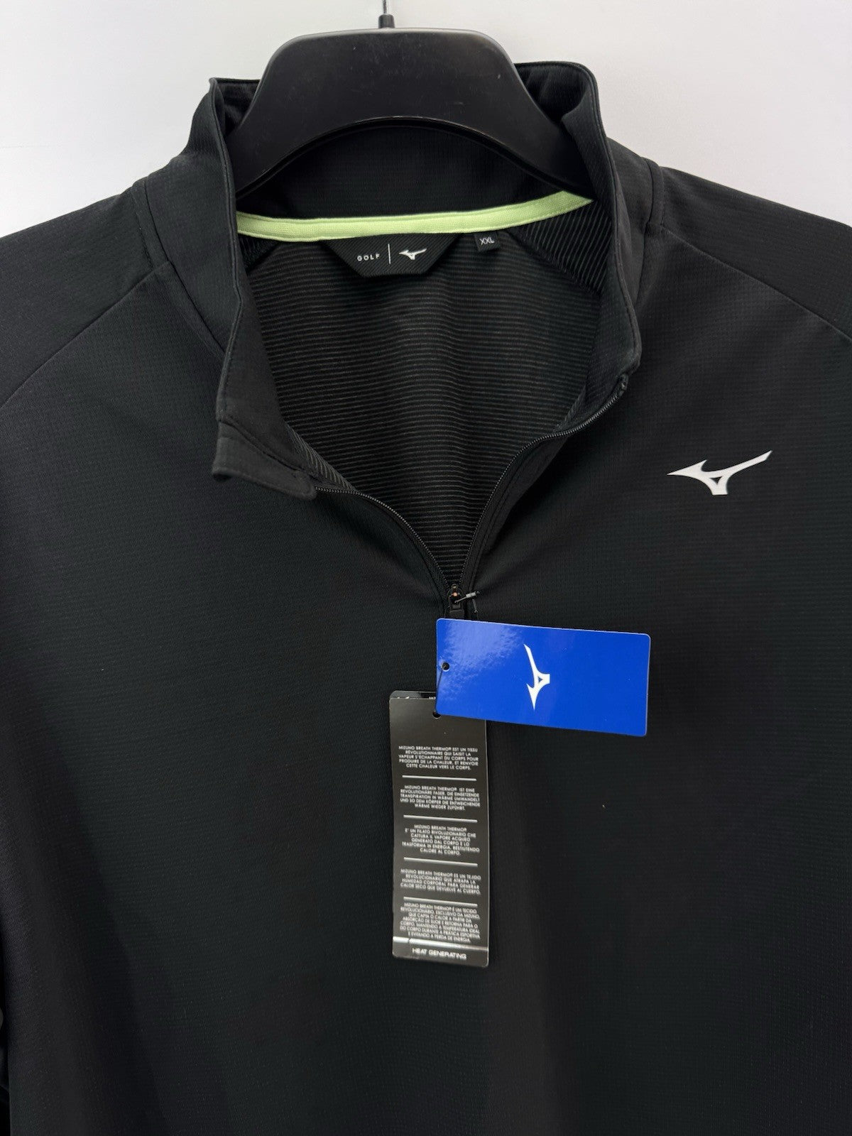 Mizuno Golf Pullover Breath Thermo Drop 1/4 Zip Black UK XXL /New /231273