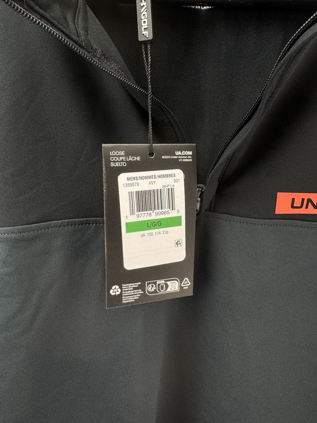 Under Armour Golf Pullover T2G 1/4 Zip Navy /Mens UK Large /New /294816