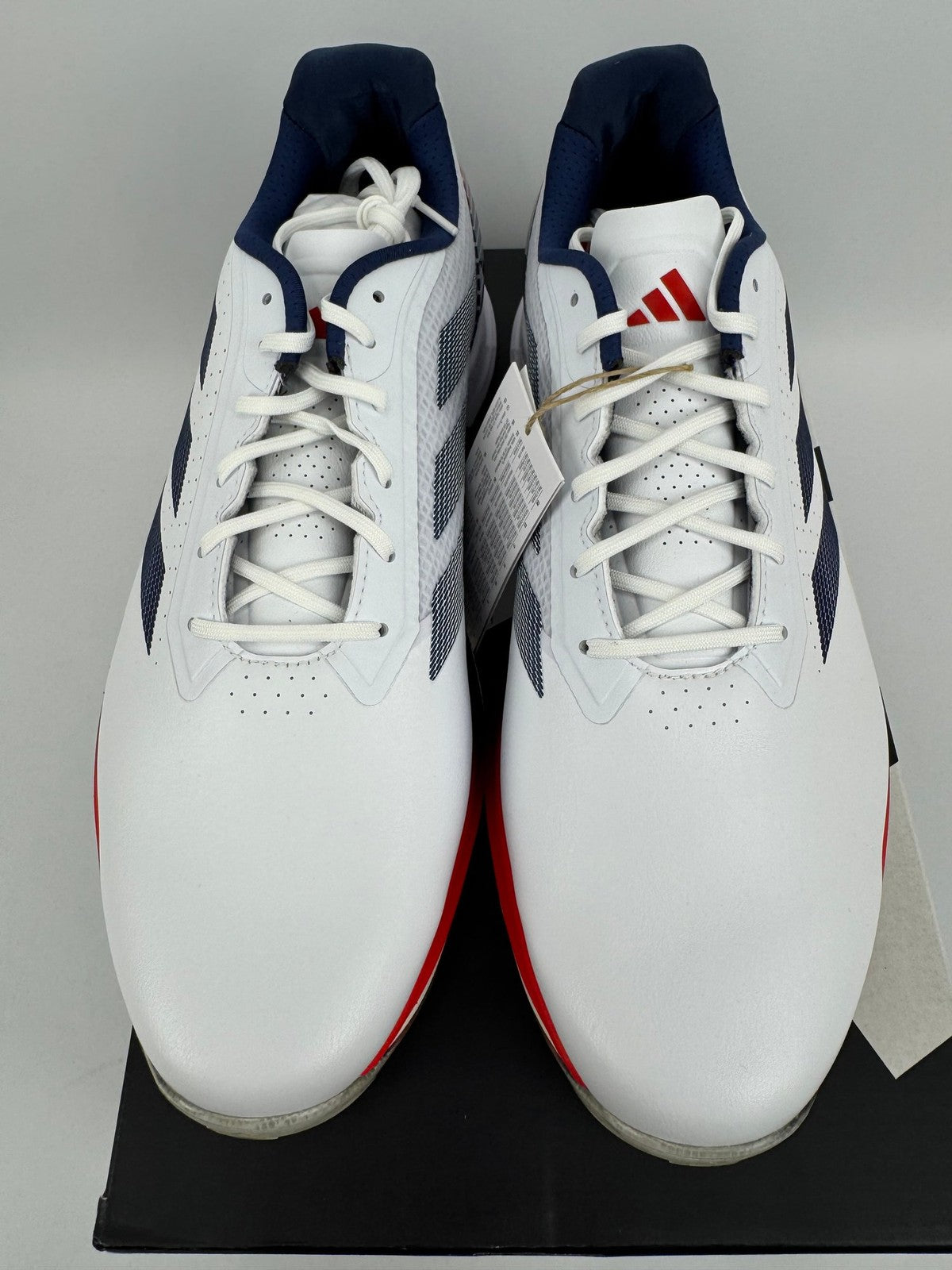 Adidas Adizero ZG Golf Shoes Men's UK 10.5 Medium White Blue Red Spikes/312512