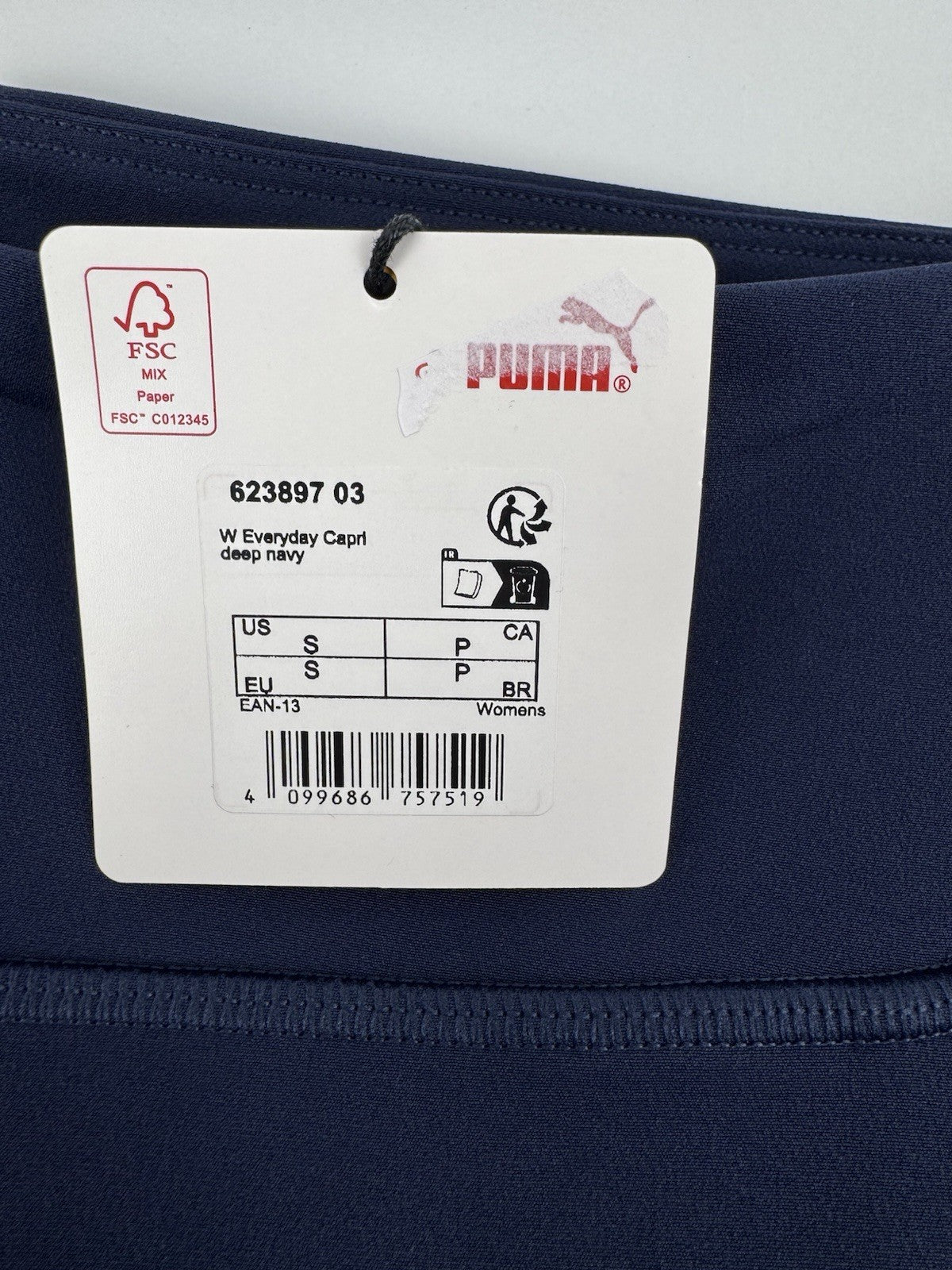 Womens Puma Golf Everyday Capri Trousers Deep Navy Size Small High-Rise /317993
