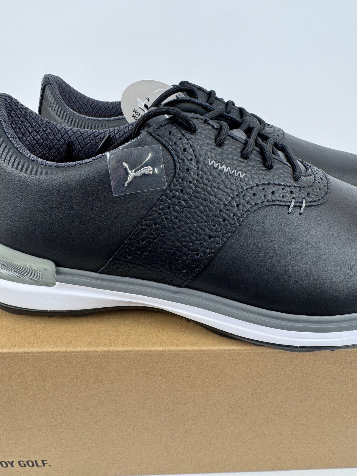 Puma Avant Golf Shoes Men's Size UK8 Waterproof Black Premium Lightweight/318456