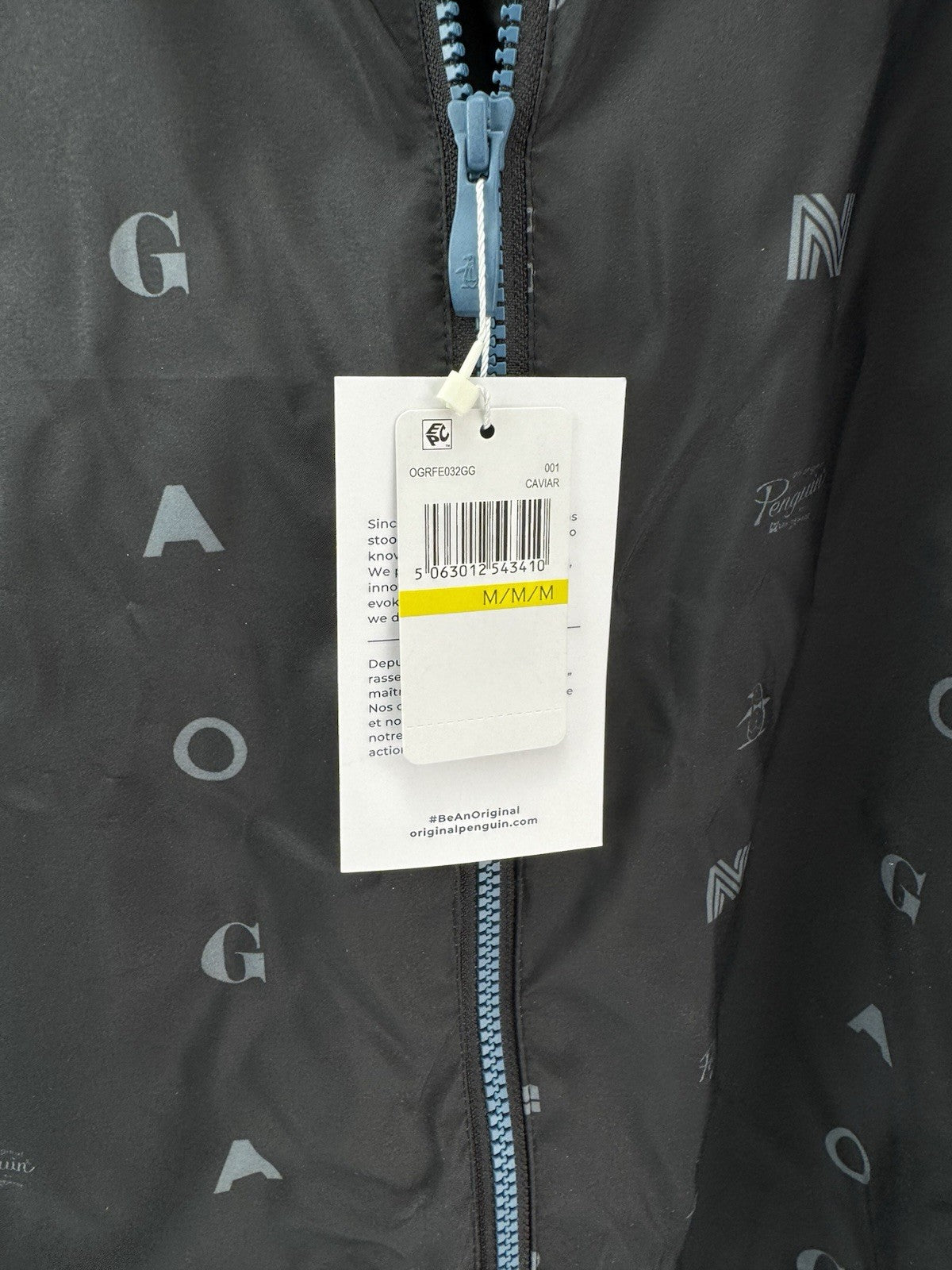 Penguin Original Golf Wind Jacket Logo Print Hood Lightweight UK M /New /286507
