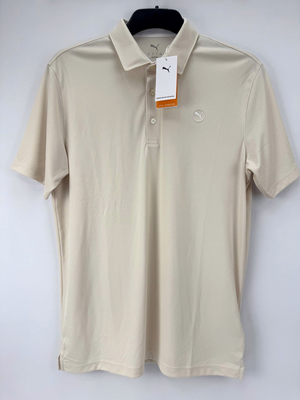 Puma Pure Polo LC Men's Size Large Light Beige Alpine Snow Golf Shirt/365060