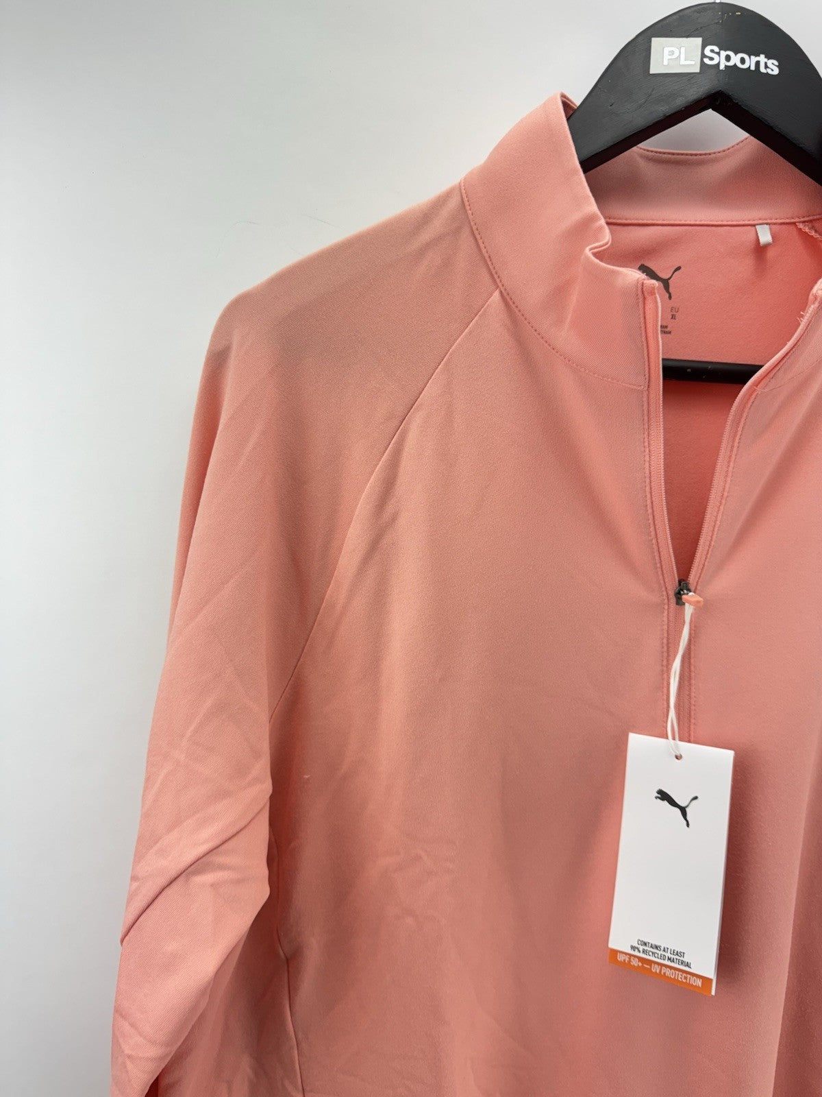 Puma Golf Womens Lightweight Pullover Pure 2.0 Peach 1/4 Zip UK XL/ 300854