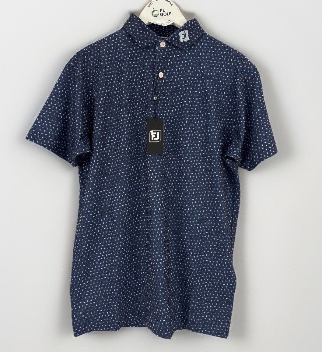 FootJoy Men’s Bounce Print Pique Polo Shirt Size 2XL Dark Denim/330650