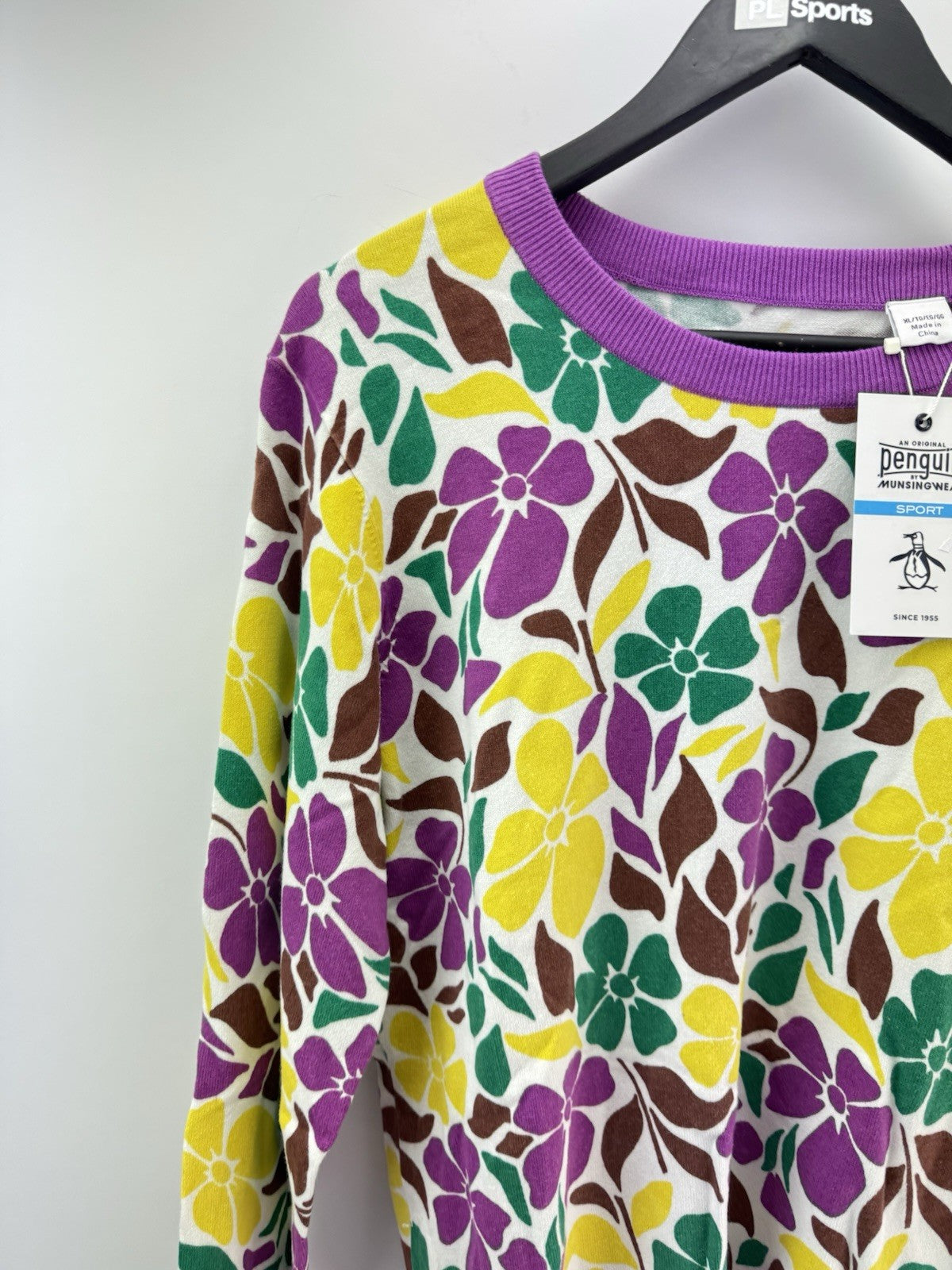 Penguin Golf Ladies Pullover Printed Floral Purple Cactus UK XL /New /300862