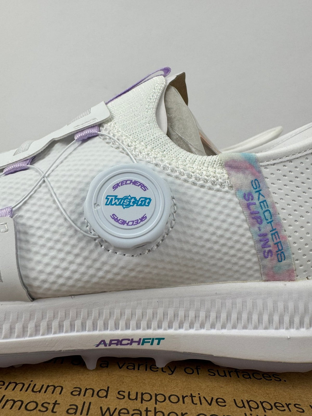 Skechers Go Golf Elite 5 Slip In Women's Size 5.5 White Lavender Arch Fit/349863