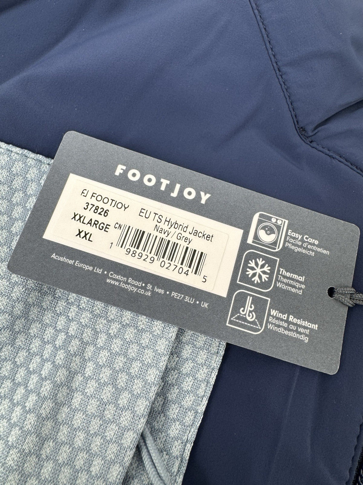 FootJoy Thermoseries Hybrid Jacket Men's XXL Navy Grey Wind Resistant/3375310