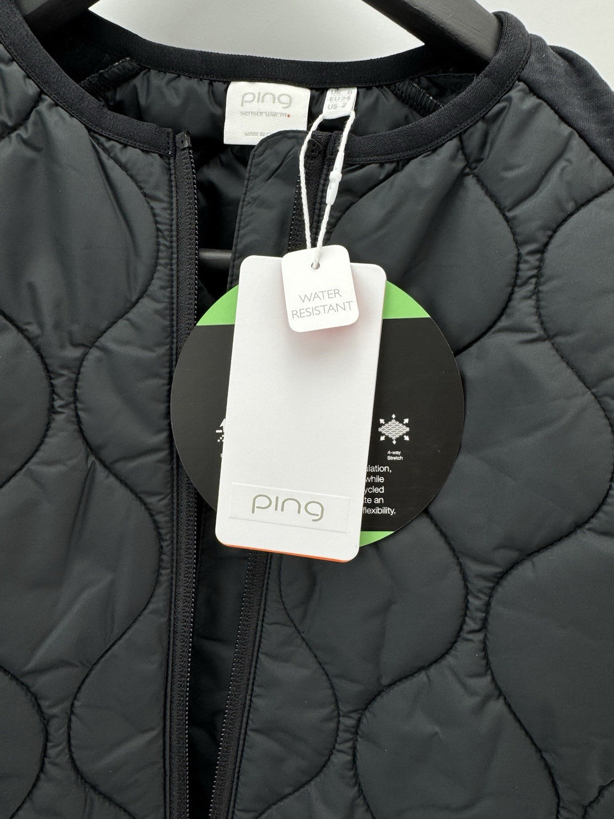 Ping Golf Ladies Gilet Seren Vest Insulated UK 6 /Collarless /Full Zip/New/280816
