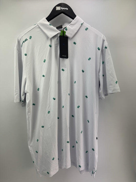 Ping Golf Mens Polo Shirt Two Tone UK XL /Short Sleeve /White /New /308060